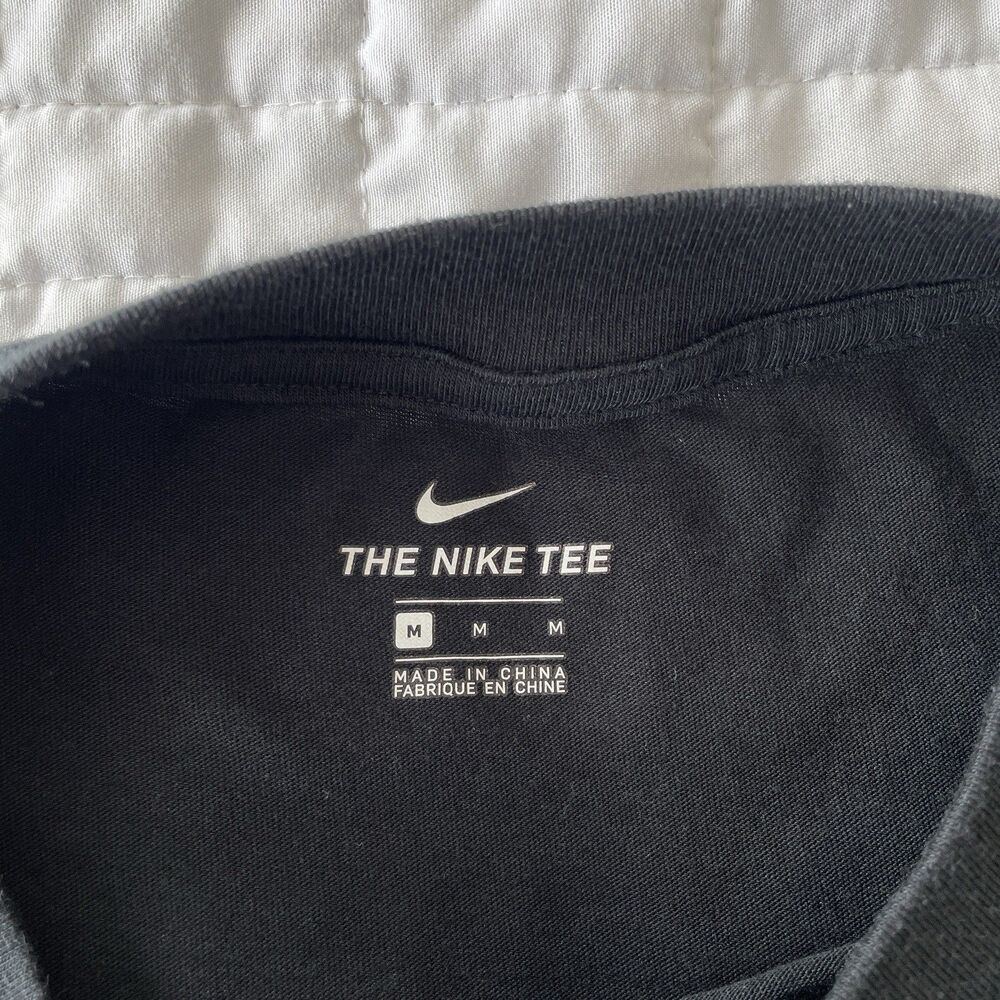 RARE Nike Womens Cropped Tee Long Sleeve Rainbow Logo Black Womens Size Medium M - Picture 5 of 8